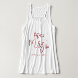 Camiseta Con Tirantes PixDezines Future Mrs/Faux Rosa Gold Script