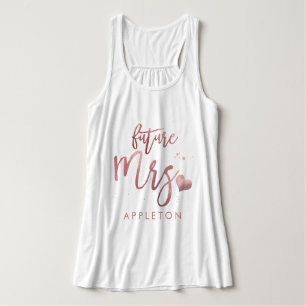 Camiseta Con Tirantes PixDezines Future Mrs/Faux Rosa Gold Script