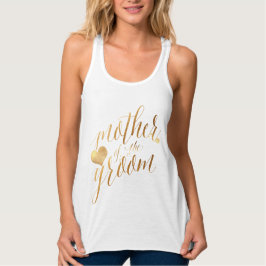 Camiseta Con Tirantes PixDezines Madre del guión de oro de Groom/Faux