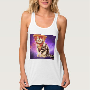 Camiseta Con Tirantes Pizza de cabeza de gatito Kitty