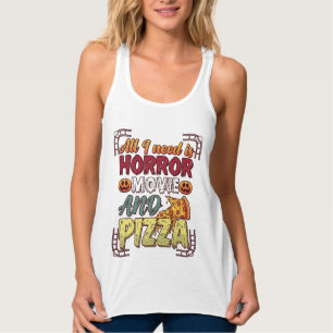 Camiseta Con Tirantes Pizza de Película de Terror Halloween Calabaza Crá