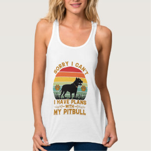 Camiseta Con Tirantes Planes para perros Pitbull Atardecer Retro_1
