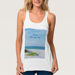 Camiseta Con Tirantes Playa de arena blanca en la costa de Florida