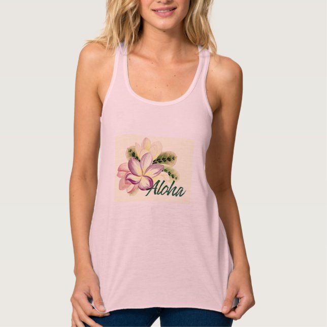 Camiseta Con Tirantes Plumeria Aloha (Anverso)