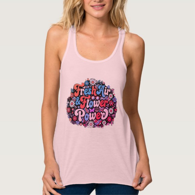 Camiseta Con Tirantes Poder Floral Boho Gráfico (Anverso)