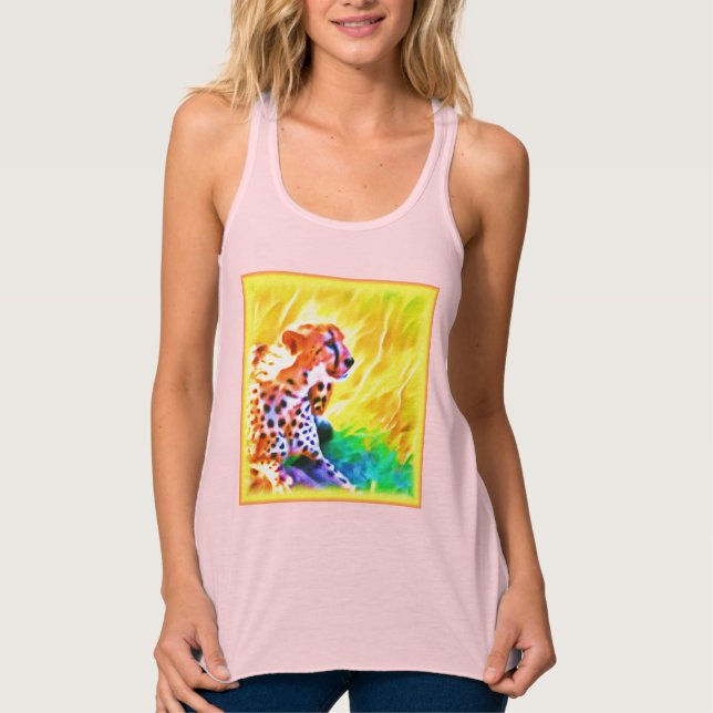 Camiseta Con Tirantes Poderosa Pintura De Animales Chita. ¡Hazte con una (Anverso)