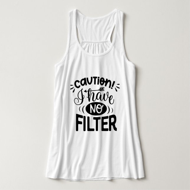 Camiseta Con Tirantes Precaución no tengo filtro l Diciembre divertidos  (Diseño del anverso)