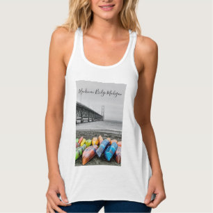 Camiseta Con Tirantes Puente Mackinac y canoas Seleccionar tanque de col