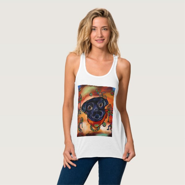 CAMISETA CON TIRANTES PUG SUDOESTEÑO (Anverso completo)