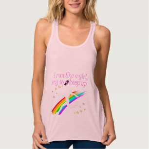 CAMISETA CON TIRANTES PURPLE CORRIENDO COMO UN CHICA PERSONALIZADO TANQU