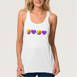 Camiseta Con Tirantes Rainbow Beach Ball Purple Heart Orgullo Gay LGBT