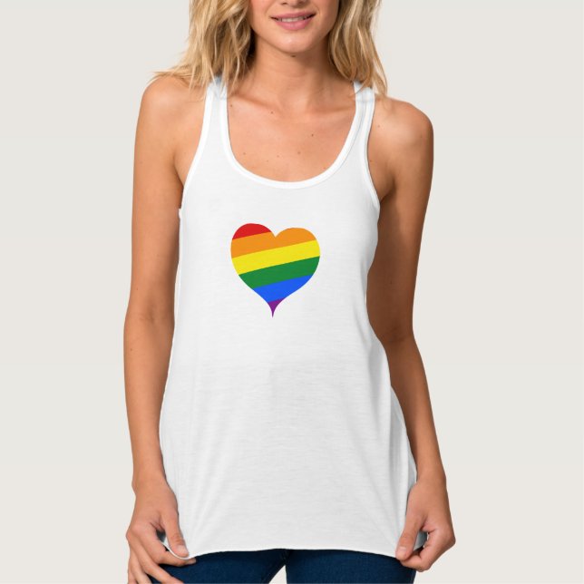 Camiseta Con Tirantes Rainbow Heart Pride Tee (Anverso)