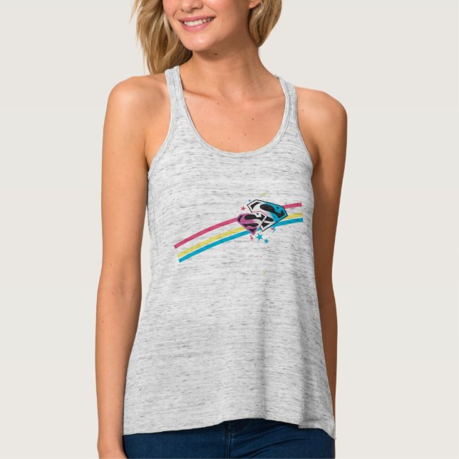 Camiseta Con Tirantes Rayas del arco iris de Supergirl (Anverso)