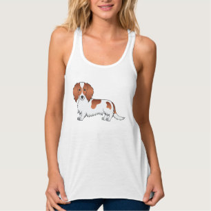 Camiseta Con Tirantes Red Piebald Long Hair Dachshund Cute Perro de cari