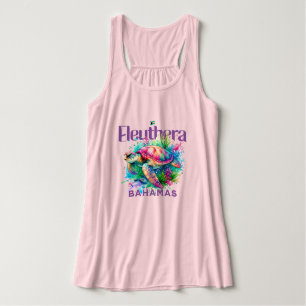 Camiseta Con Tirantes Regalo de recuerdo de Bahamas : tortuga Eleuthera 