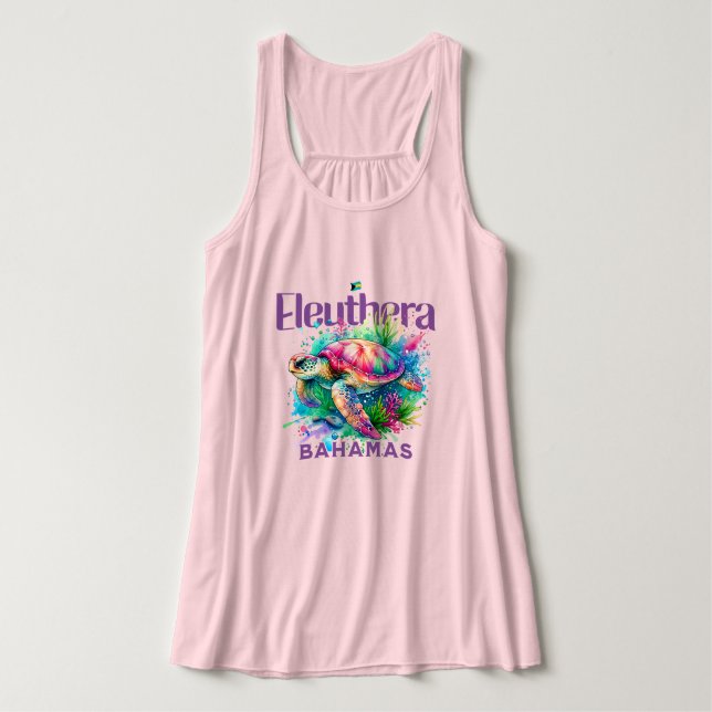 Camiseta Con Tirantes Regalo de recuerdo de Bahamas : tortuga Eleuthera  (Diseño del anverso)