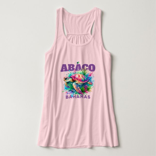 Camiseta Con Tirantes Regalo de recuerdo de Bahamas: Tortuga marina de A (Diseño del anverso)