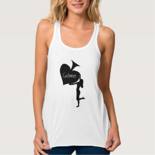Camiseta Con Tirantes Reina de espadas sostiene Thunder_Cove de arce neg