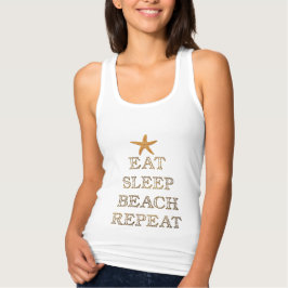 Camiseta Con Tirantes Relieve metalizado dorado COMER DORMIR PLAYA REPET