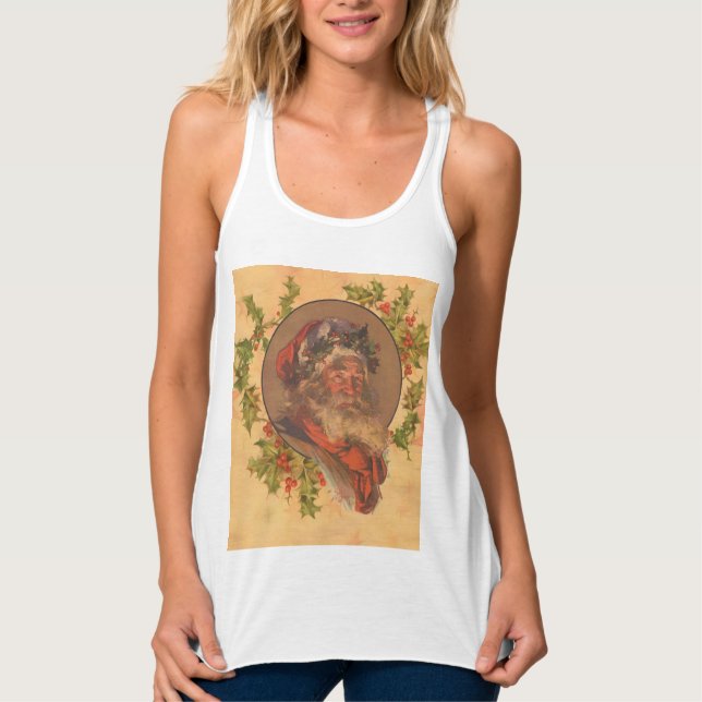 Camiseta Con Tirantes Retrato de época de los Navidades de Santa Claus (Anverso)