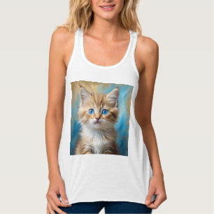 Camiseta Con Tirantes Retrato de gato adorable
