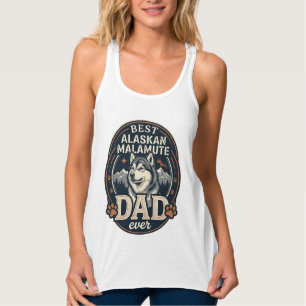 Camiseta Con Tirantes Retrato del padre perro Alaskan Malamute Insignia