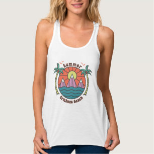 Camiseta Con Tirantes Retro Brisbane Beach Sunset