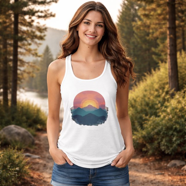Camiseta Con Tirantes Retro Mountain Sunset - Nature Outdoors Women's (Subido por el creador)