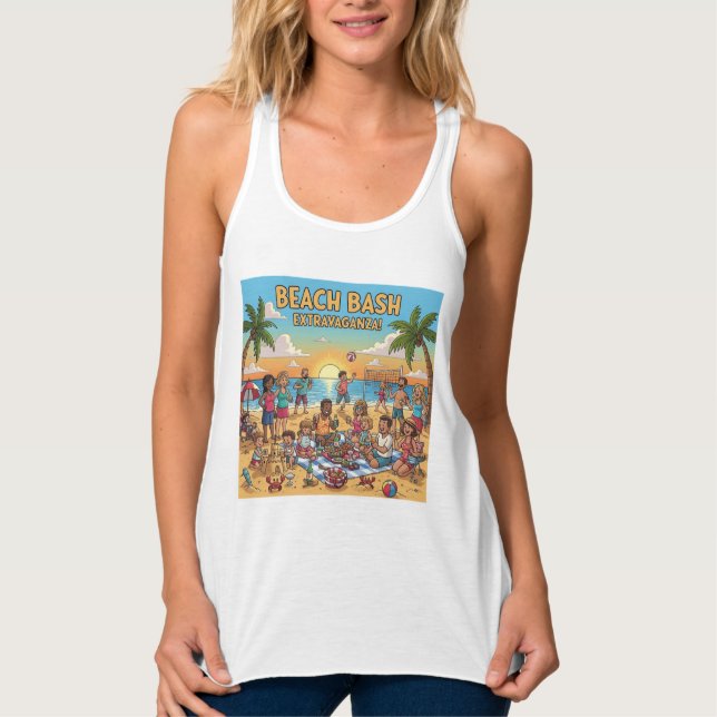 Camiseta Con Tirantes Reunión de playa (Anverso)