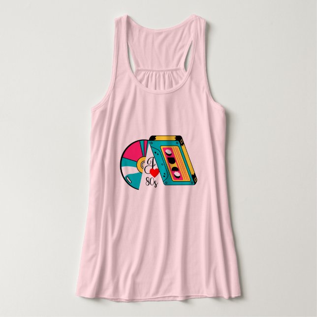 Camiseta Con Tirantes Rewind Heart Tank: 80s Beat Racerback (Diseño del anverso)