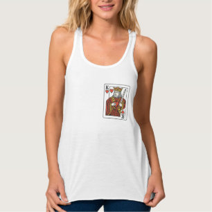 Camiseta Con Tirantes Rey de Corazones — Rojo y Oro Regal