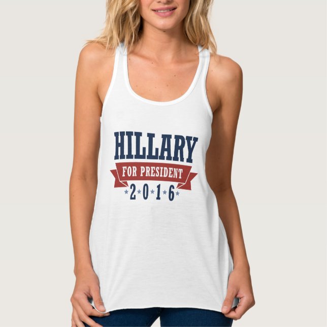 CAMISETA CON TIRANTES RIBÓN CERTIFICADO DE HILLARY 2016 (Anverso)