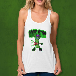 Camiseta Con Tirantes Rock Star Pickle - Funny Personalizado
