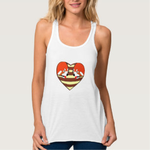 Camiseta Con Tirantes Rojo Panda, corazón de amor