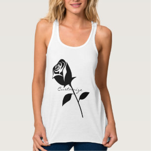 Camiseta Con Tirantes Rosa negro Valentine Flor Thunder_Cove 