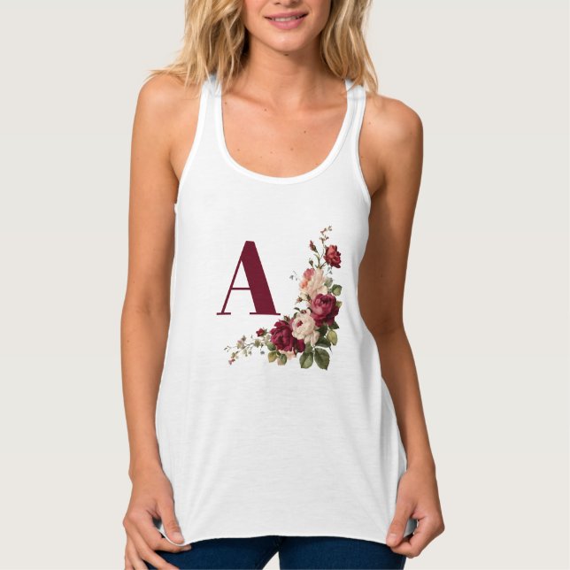 Camiseta Con Tirantes Rosa Peony floral (Anverso)