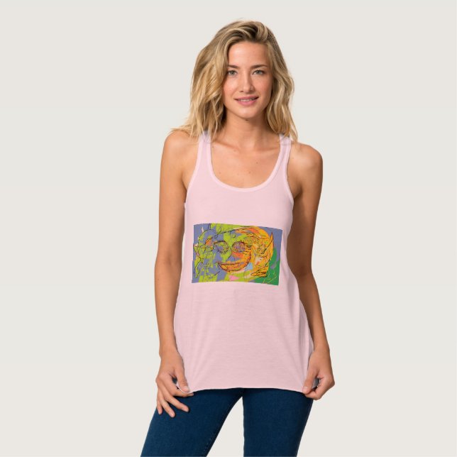 Camiseta Con Tirantes rostro abstracto alegre (Anverso completo)