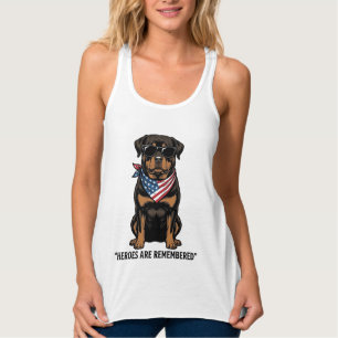 Camiseta Con Tirantes Rottweiler Patriótico Perro Héroe Diseño Vintage_1