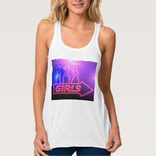 Camiseta Con Tirantes Rótulo de Chicas rosados neón Thunder_Cove   