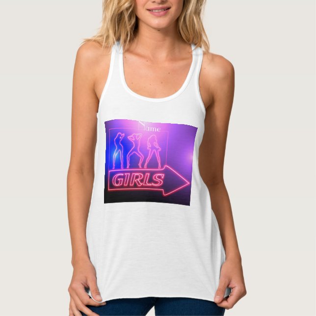 Camiseta Con Tirantes Rótulo de Chicas rosados neón Thunder_Cove (Anverso)
