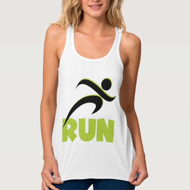 Camiseta Con Tirantes RUN Spring Green Fitness Running (Anverso)