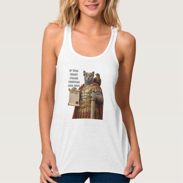 Camiseta Con Tirantes Russian Blue Caesar Cat (Anverso)