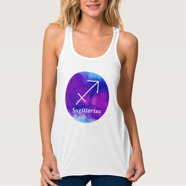 Camiseta Con Tirantes Sagittarius Zodiac Símbolo espacio nebulosa (Anverso)