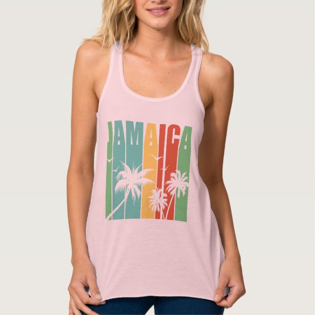 Camiseta Con Tirantes Salto de vacaciones jamaiquino Apto Racerback Tank (Anverso)