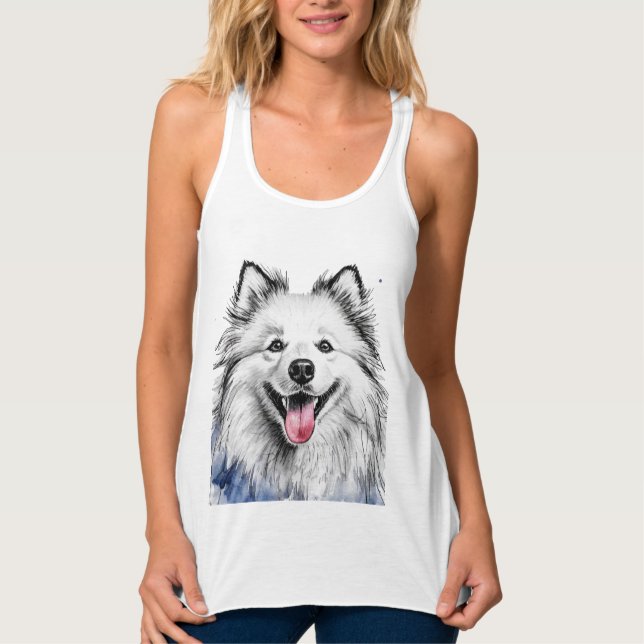 Camiseta Con Tirantes Samoyed Happy Face Dog (Anverso)