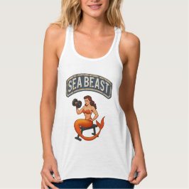 Camiseta Con Tirantes Sea Beast Gym Mermaid | Retro Pin-Up Activewear 