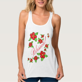 Camiseta Con Tirantes Señoras Red Floral Blessed Tank-Top