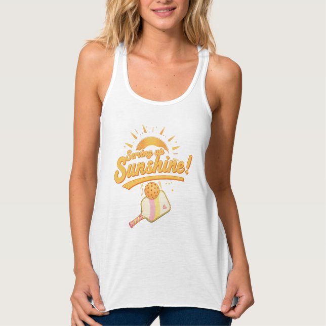 Camiseta Con Tirantes Serving Up Sunshine - Sunny Pastel Pickleball Life (Anverso)