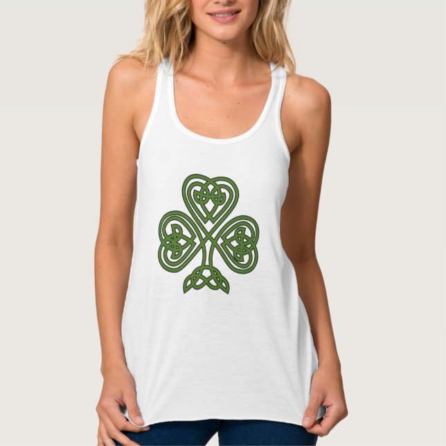 Camiseta Con Tirantes Shamrock celta - Día de St Patricks (Anverso)
