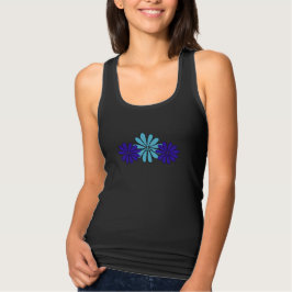 Camiseta Con Tirantes Signo de paz de flores hippie Aqua Purple